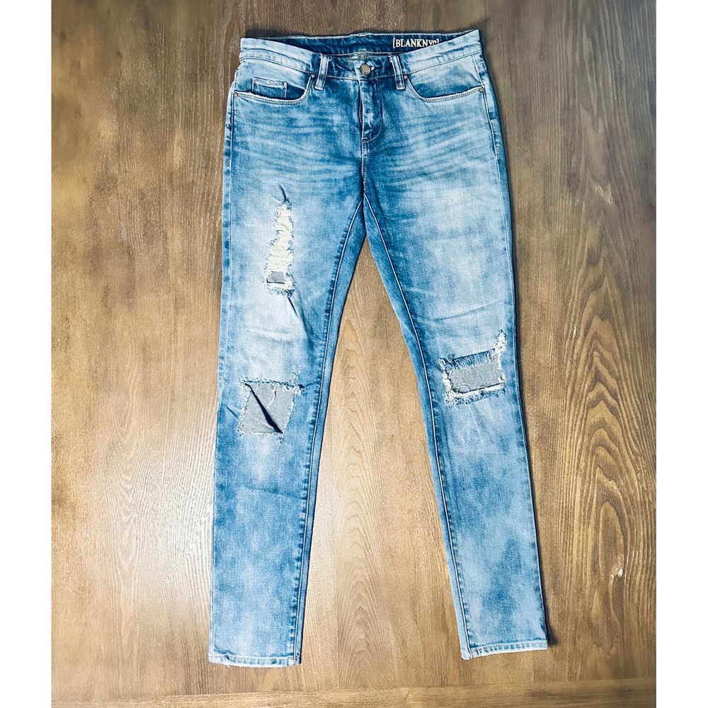 BLANKNYC Womens‎ Blue Distressed Skinny Jeans Size 27